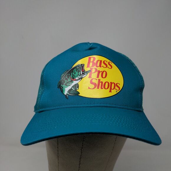 Bass Pro Shops Men's Snapback Hat Gone Fishing Trucker Cap Blue OSFM - Picture 2 of 12